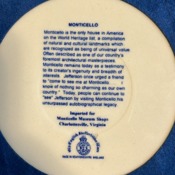 Old English Staffordshire Ware Monticello trivet, circular 6" diameter - Picture 3 of 4